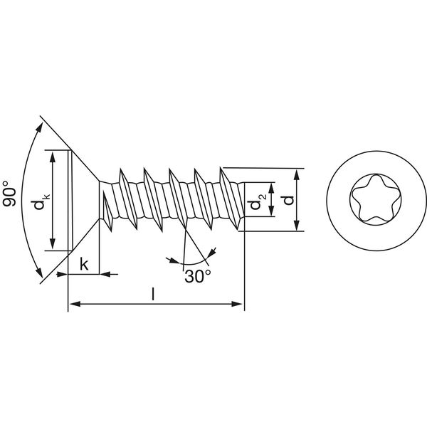 PLASFAST®-Schraube Senkkopf 4.0×20  TX20 Stahl verzinkt-blau