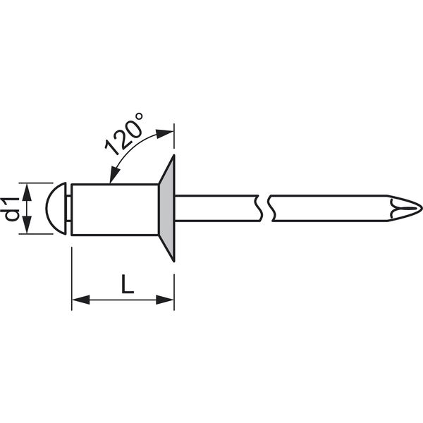 ISO15978 Blindniete Senkkopf, Aluminium mit Stahldorn