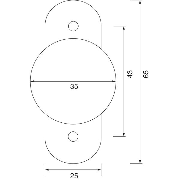 Hebetürknopf – 35mm, Flachform, silber eloxiert