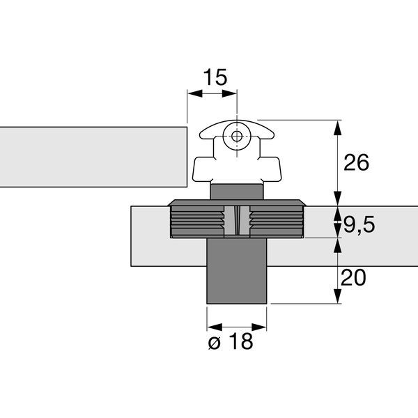 HETTICH PRESTIGE 2000 Zylinder Druckschloss, ø18, Stahl vernickelt