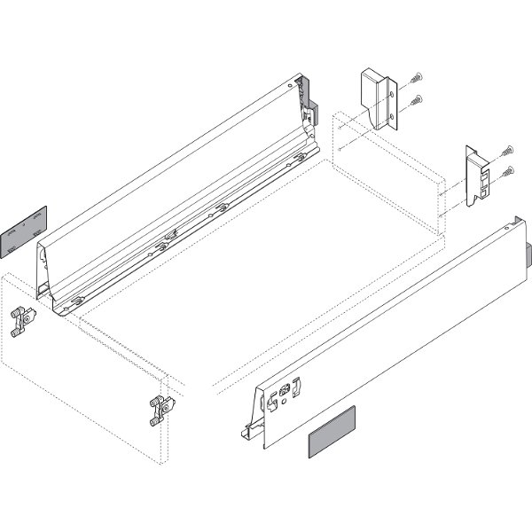 vasalat BLUM Tandembox Set Modell K KB bis 600-1400mm – weiß