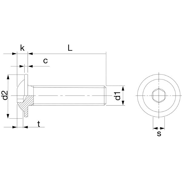 Linsenschraube ISO 7380-2 mit Flansch – 10.9 Stahl blank