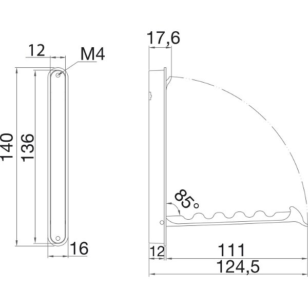 Sun-Chain Kleiderhaken klappbar Mitnal, Höhe 140mm – Wandhaken zum Einlassen – Klapphaken, Zinkdruckguss Edelstahl Effekt
