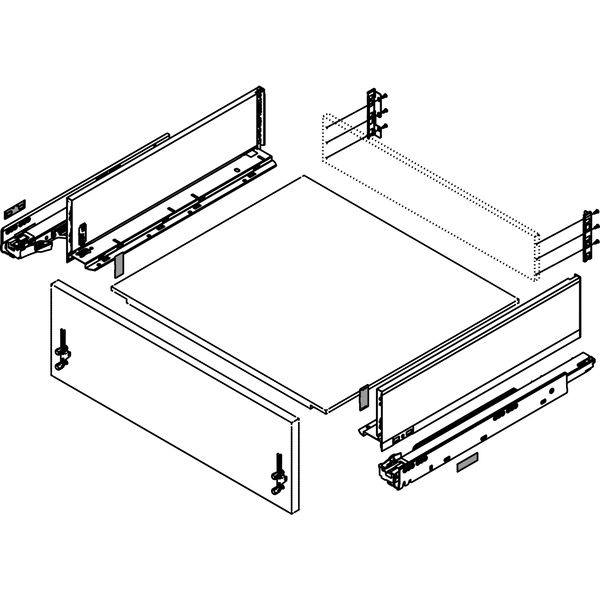 BLUM LEGRABOX pure Beschlägegarnitur Zargenhöhe K, TIP-ON