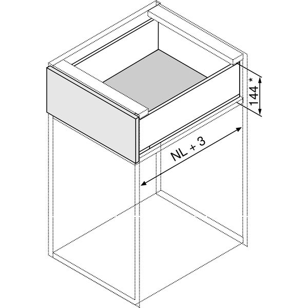 BLUM LEGRABOX pure Beschlägegarnitur Zargenhöhe K, TIP-ON