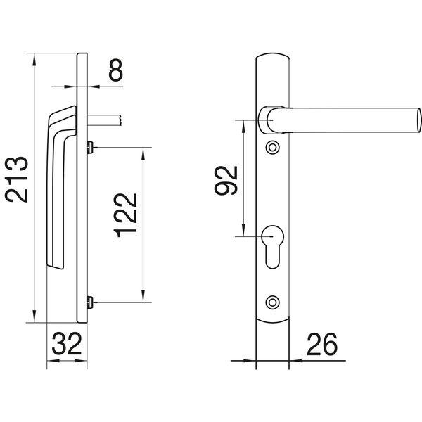 Drückerhalbgt. HARMONY – nieder, LS PZ92, TS – 90 mm, ohne Kzs., silber