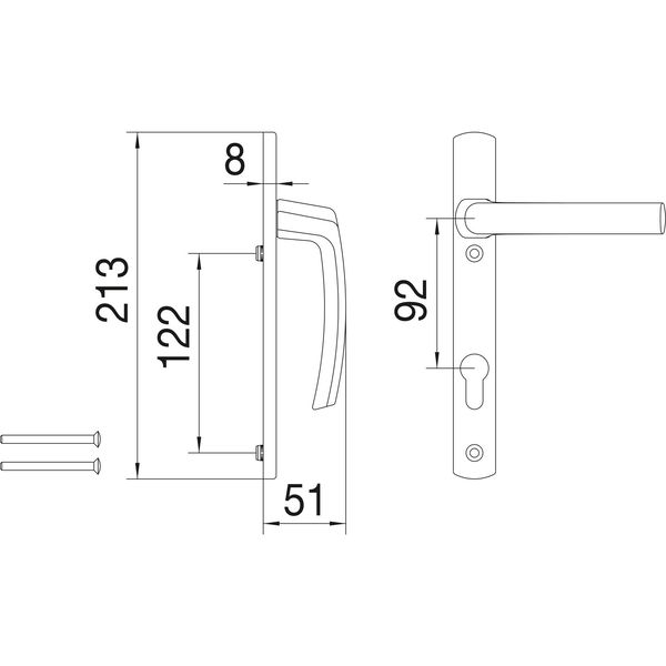 Drückerhalbgt. HARMONY – innen, LS PZ92, TS – 90 mm, ohne Kzs., silber