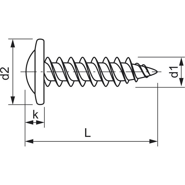 Rückwand-Blechschraube 4.2x 19 verzinkt mit Spitze