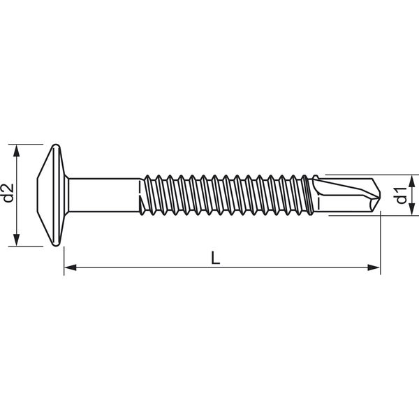 SFS-SPC4/43 Kopplungsschraube Stahl GS silber mit Bohrspitze