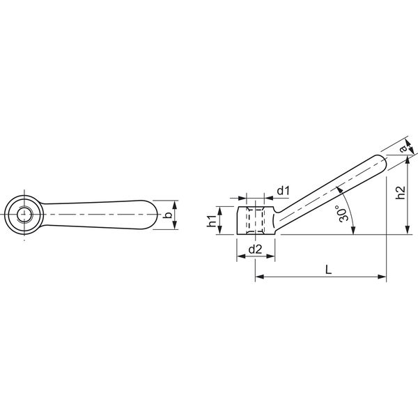 Spannmutter GN 206 TG, einarmig – Temperguss verzinkt-blau